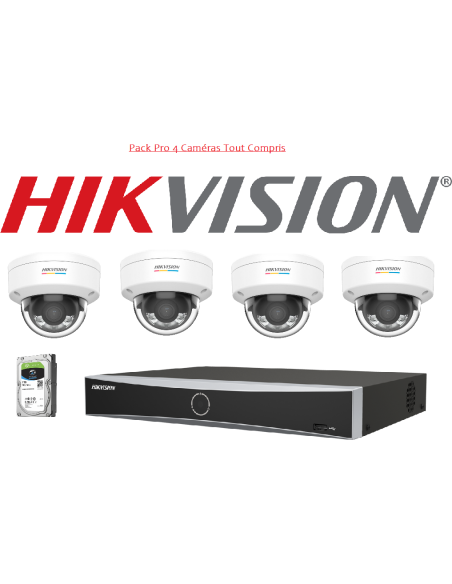 Pack Vidéo Surveillance Hikvision 4 Caméras | Pour une Protection Inégalée