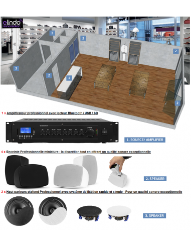 Pack Sonorisation Pro pour Magasin ou...