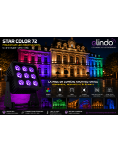 Projecteur LED architectural RGBW IP65 – 9 x 8 W – DMX – Star Color 72